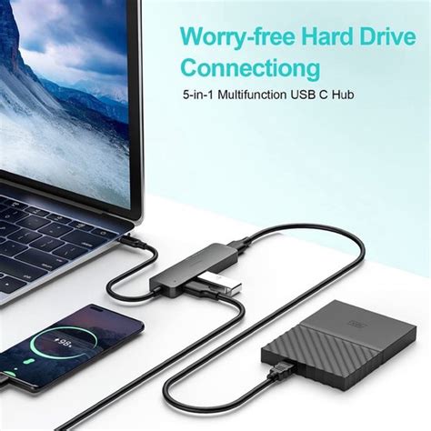 Sounix USB C HUB 5 In 1 USB Splitter USB 3 0 SD Micro SD