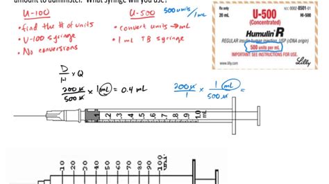 U 500 Insulin Dosage Calculation Example YouTube