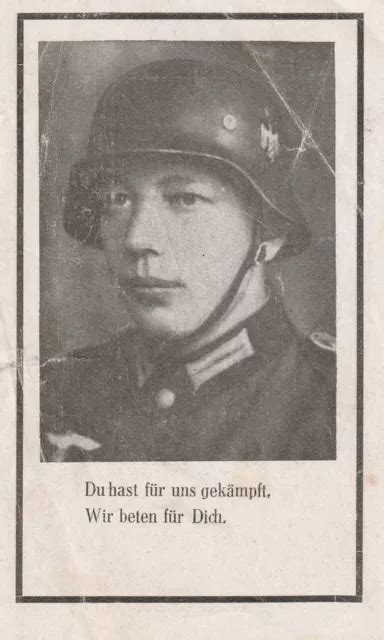 German Ww2 Soldiers Death Card Original Infantry Regt 1944