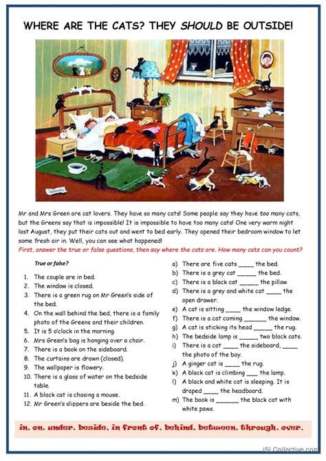 Where Are The Cats Pictur English Esl Worksheets Pdf And Doc