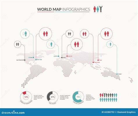 Satz Infographics Elemente Weltkarte Diagrammschablonen Vektor