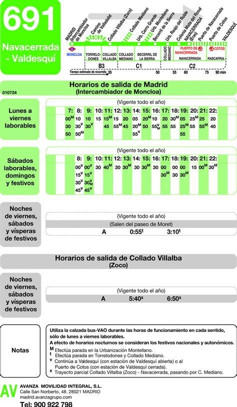 Horarios De Autob S Madrid Moncloa Becerril Navacerrada