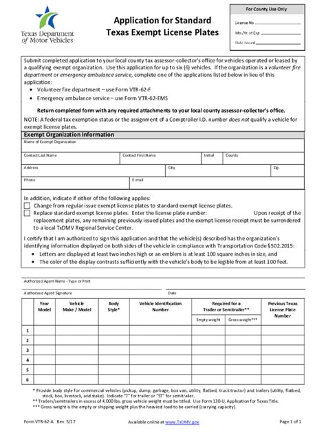 2017 Form Tx Vtr 62 A Fill Online Printable Fillable Blank Pdffiller