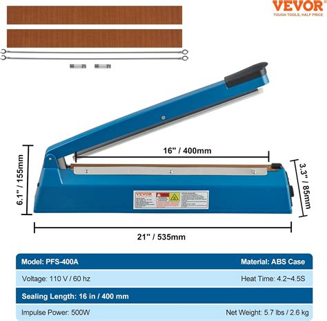 Vevor Sellador De Impulso De Pulgadas M Quina De Sellado T Rmico