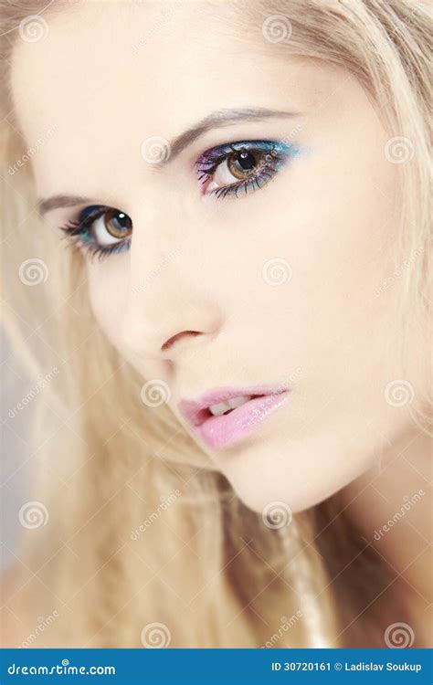 Pretty woman with makeup stock image. Image of face, lashes - 30720161