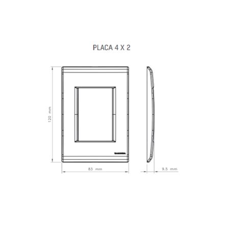 Espelho Placa Cega 4x2 Suporte Tramontina Liz Ventilanet