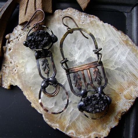 Anvil Artifacts Assemblage Earrings Mixed Metal Jewelry Dream Jewelry