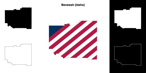 Benewah County Idaho Outline Map Set 43222846 Vector Art At Vecteezy