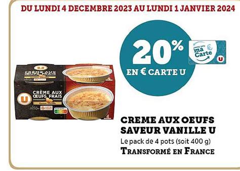 Promo Cr Me Aux Ufs Saveur Vanille U Chez U Express Icatalogue Fr