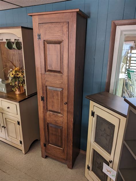 6 Single Door Dark Pine Pantry Cabinet Roth And Brader Furniture