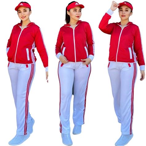 Jual Setelan Training Olahraga Merah Putih Ads Set Senam Baju Zumba