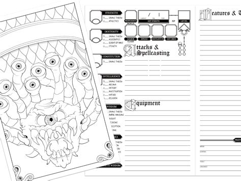 Dandd 5e Character Booklet Set Printable Dungeons And Dragons Etsy