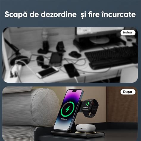 3 az 1-ben gyorstöltő, 15 W-os vezeték nélküli töltő, telefontöltő