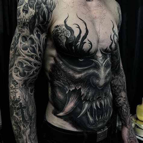 Torso Tattoos Skull Sleeve Tattoos Stomach Tattoos Body Art Tattoos