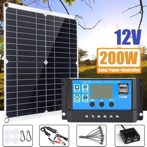 Panneau Solaire Kit Complet 200w 12V Flexible Solar Cell Haute