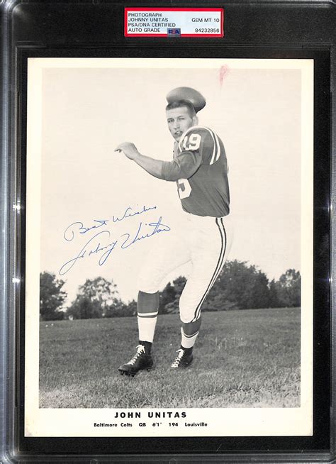 Lot Detail Johnny Unitas Signed 8x10 1960s Team Issued Photo Psa