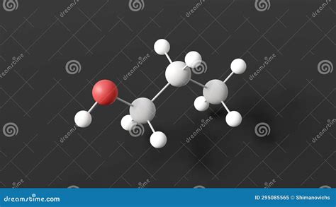 1-propanol Molecule, Molecular Structure, Propanol, Ball and Stick 3d Model, Structural Chemical ...