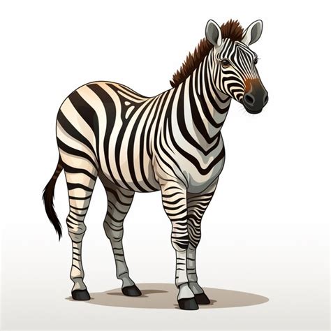 Premium Photo Zebra Standing In Front Of A White Background With A