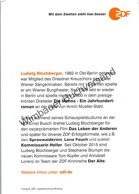 Original Autogramm Ludwig Blochberger ZDF Autograph Signiert Signed