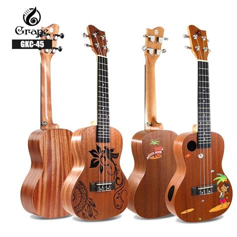 Custom Ukulele Sprano Concert Tenor Different Size Engraving Ukulele China Guitar And Ukulele