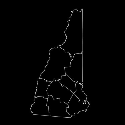 Mapa do estado de new hampshire ilustração vetorial de condados