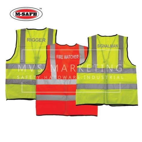 M Safe Safety Tricot With Zip 2 Inches Reflective Tape Safety Vest