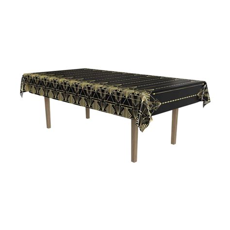 1920s Great Gatsby Black And Gold Tablecloth 1920s Great Gatsby Party