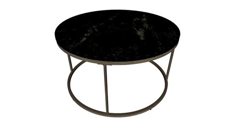 Black Marble Brass Coffee Table D Model