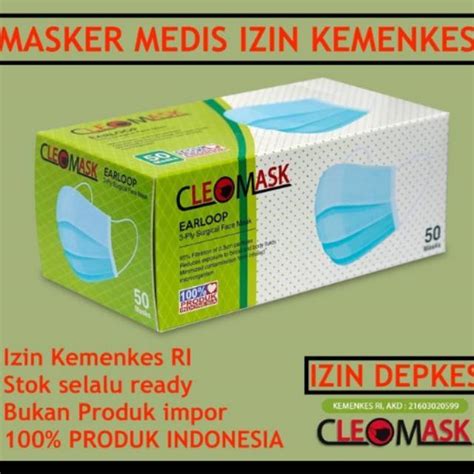 Jual Masker Cleomask Ply Mirip Masker Sensi Earloop Isi Pcs