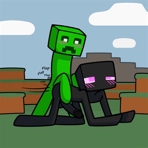 Rule 34 2boys Anal Anal Sex Black Body Blush Creeper Duo Enderman Gay Green Body Humanoid Male