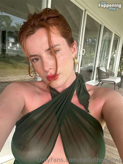 Bella Thorne Flashes Her Nude Breasts In A Sheer Green Dress