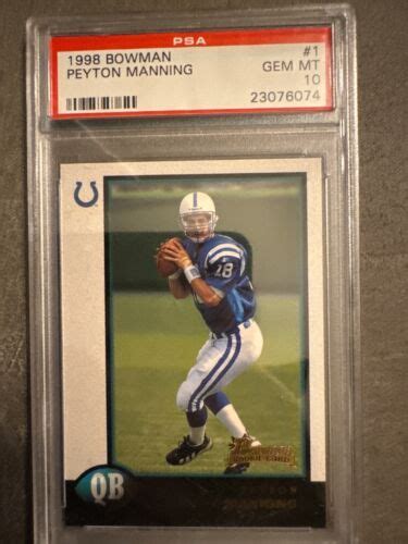 Bowman Peyton Manning Rookie Rc Psa Indianapolis Colts Gem