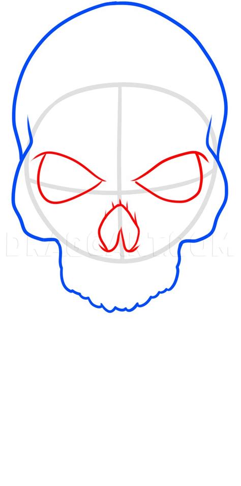 How To Draw A Skull With Red Eyes