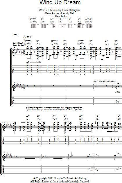 Wind Up Dream Guitar Tab Zzounds