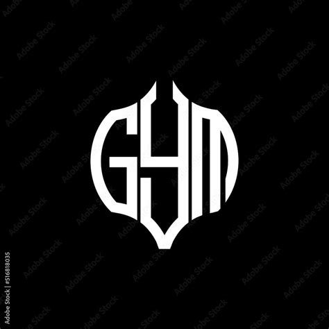 GYM letter logo. GYM best black background vector image. GYM Monogram ...