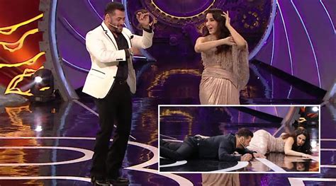 Video Salman Khan S Fell Off Stage While Performing On Garmi With