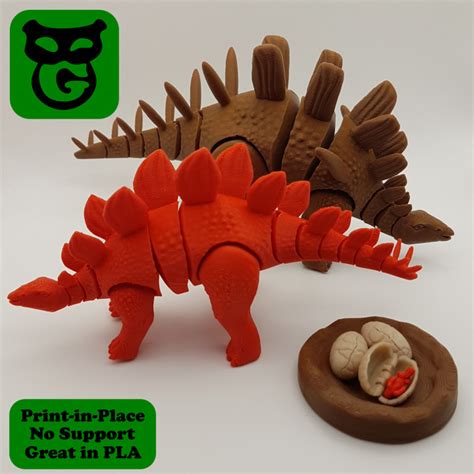 D Printable Stegosaurus Kentrosaurus Flexi By Boby Green Creations