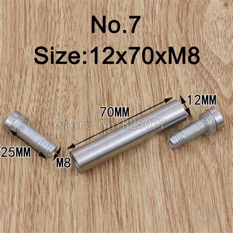 DHL Diameter 12x70mm 200PCS Stainless Steel Double Head Hollow Screw