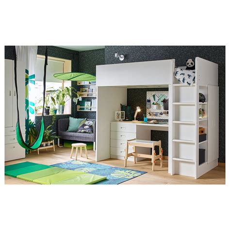 STUVA FRITIDS Loft Bed Combo W 4 Drawers 2 Doors White White