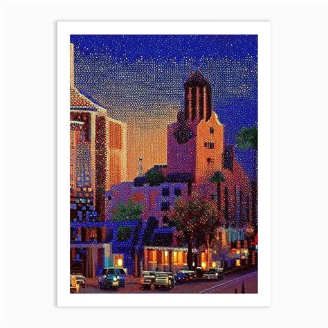 Chandler City Us Pointillism Art Print By Us Cityscapes Fy