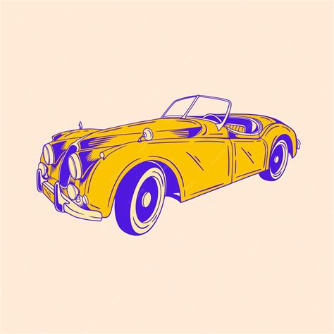 Premium Vector Classic Retro Car Illustration Design 36