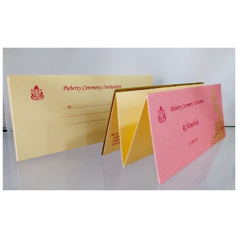 Ping With Gold Puberty Ceremony Invitations Akaram Cards