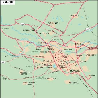 Nairobi city map. Eps Africa City Map. Illustrator Vector Maps. Eps ...