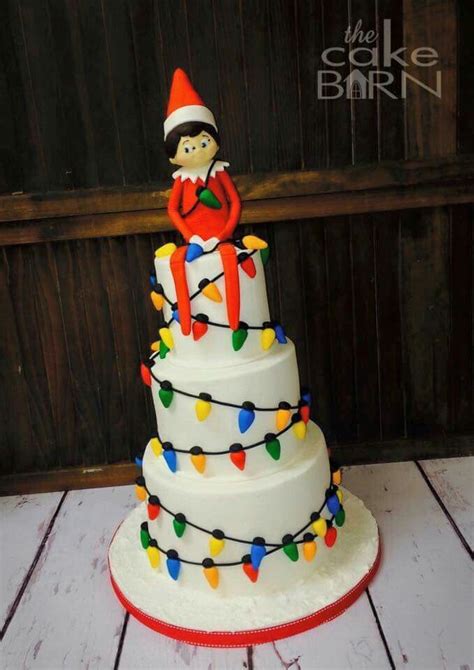 Elf On The Shelf Cake Christmas Birthday Party Christmas Themed Cake