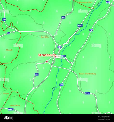 Map Of Strasbourg City In France Stock Photo Alamy