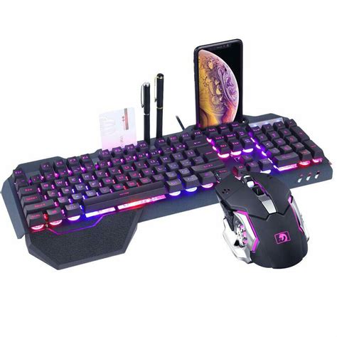 K618 104 Keys Usb Wired Multimedia Rgb Backlit Gaming Keyboard And 2400dpi Led Gaming Mouse Set