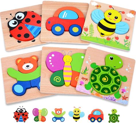 Playtime By Maire Toddler Wooden Puzzles Set Of 6 Early