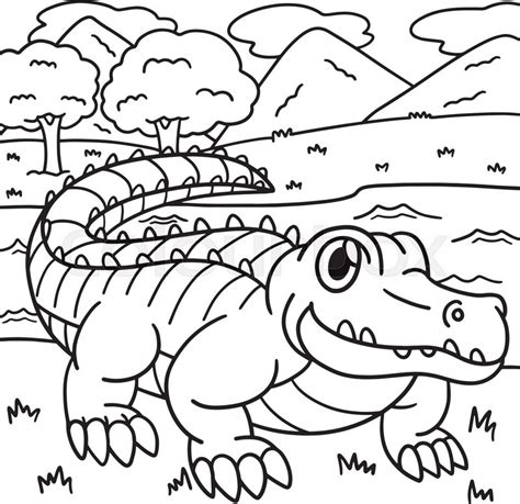 Cute Alligator Coloring Pages