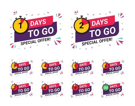 Premium Vector Days Left Badges And Stickers Count Time Sale Number