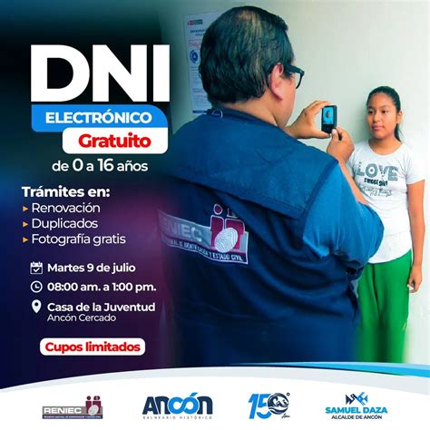 Estos Distritos Tramitarán Gratis El Dni Electrónico Este 9 10 Y 11 De Julio Horarios Y